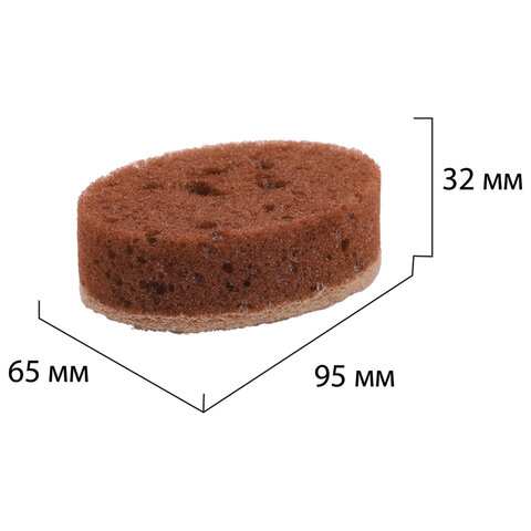Губки для посуды 9.5×6.5×3.2 см, ОВАЛЬНЫЕ, КОМПЛЕКТ 6 штук, ПЕНОЭФФЕКТ, ПОРИСТЫЕ, «CHOCOLATE», LAIMA