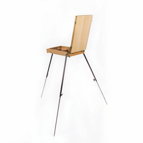 Этюдник BRAUBERG, бук, 40x25x7,5 см, высота холста 70 см, ножки металл 90 см, регулируемый ремень