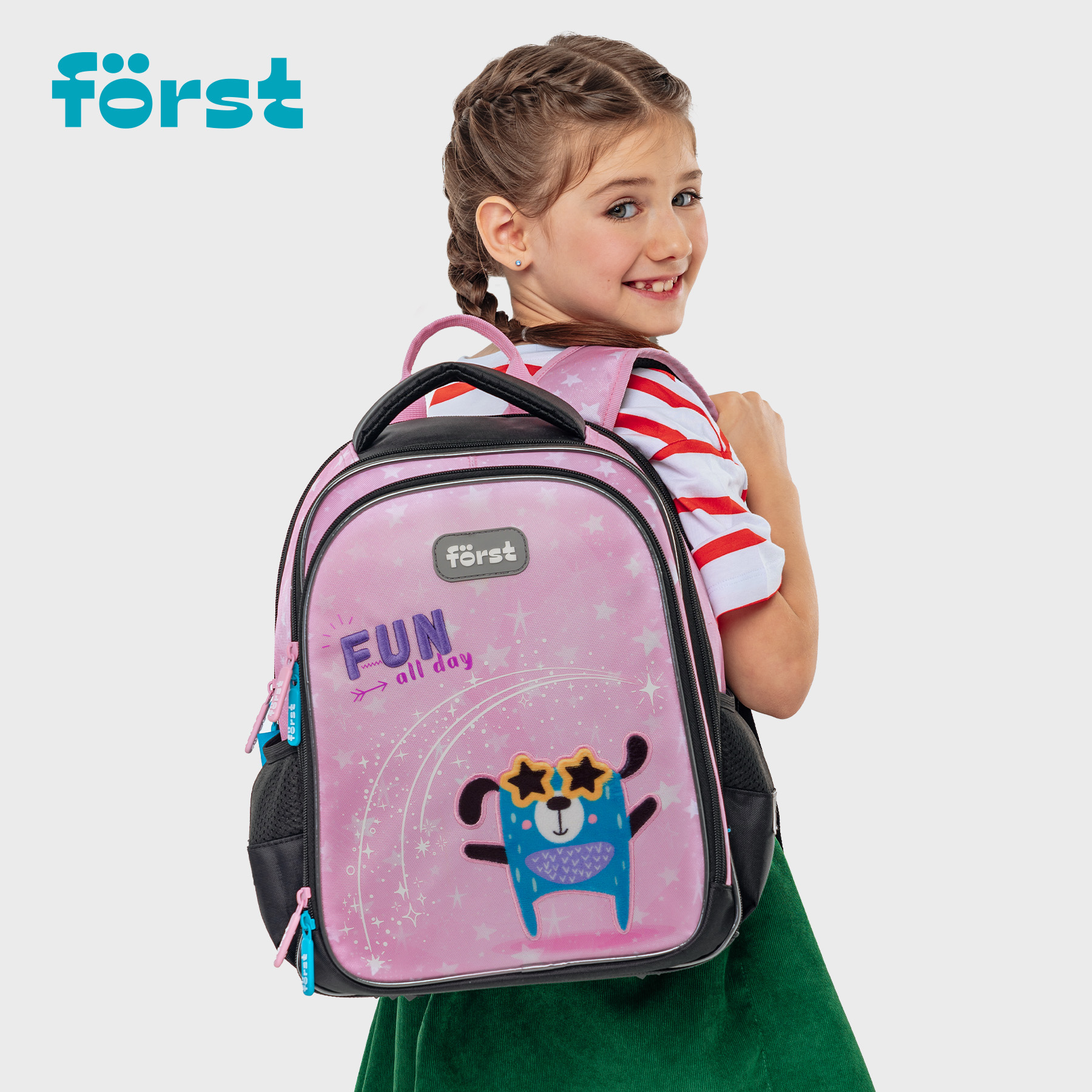 Рюкзак Först F-Cloud «FUN» 37×28.5×16.5см, 3 отделения, 3 кармана, анатомическая спинка