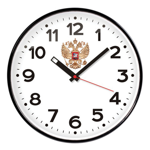 превью Часы настенные TROYKA 77770732 круг, белые, черная рамка, 30.5×30.5×4 см