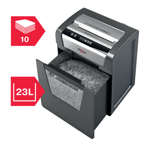 Уничтожитель (шредер) Rexel Momentum M510, 1-3 человек, 5 уровень секретности, фрагменты 2×15 мм, 10 листов, 23 л