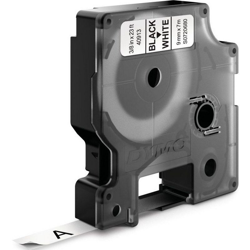 Картридж для этикет-принтеров DYMO LM150, LP350, PC II (9 мм x 7м, белая лента/чёрный шрифт)