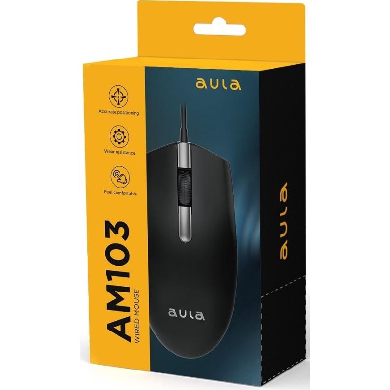 Мышь компьютерная проводная AULA AM103 USB, dpi 1000.3 кнопки