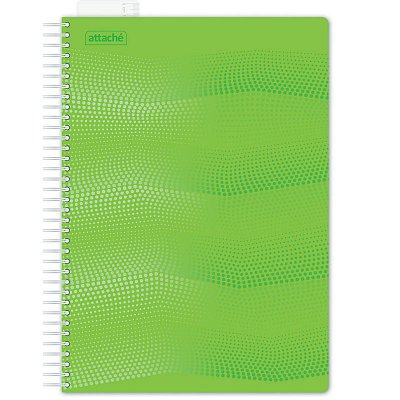 Бизнес-тетрадь Attache Waves (А4, 100л, клетка, спираль, закладка, зеленый)
