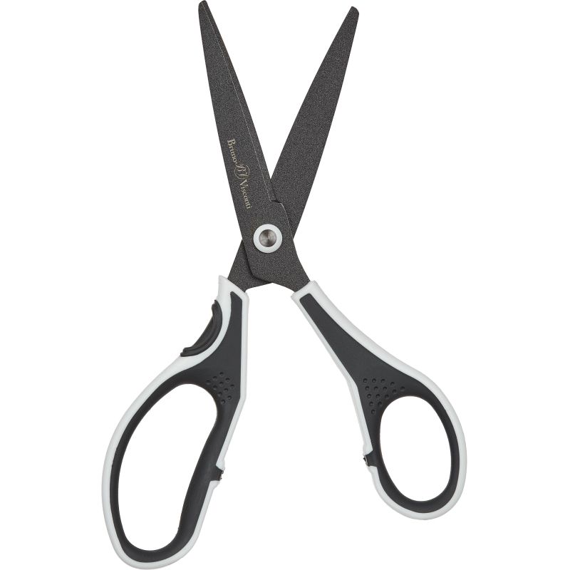 Ножницы Bruno Visconti FINECUT 210мм, тефл. покр, прорезин. ручки, ч/б,60-0026