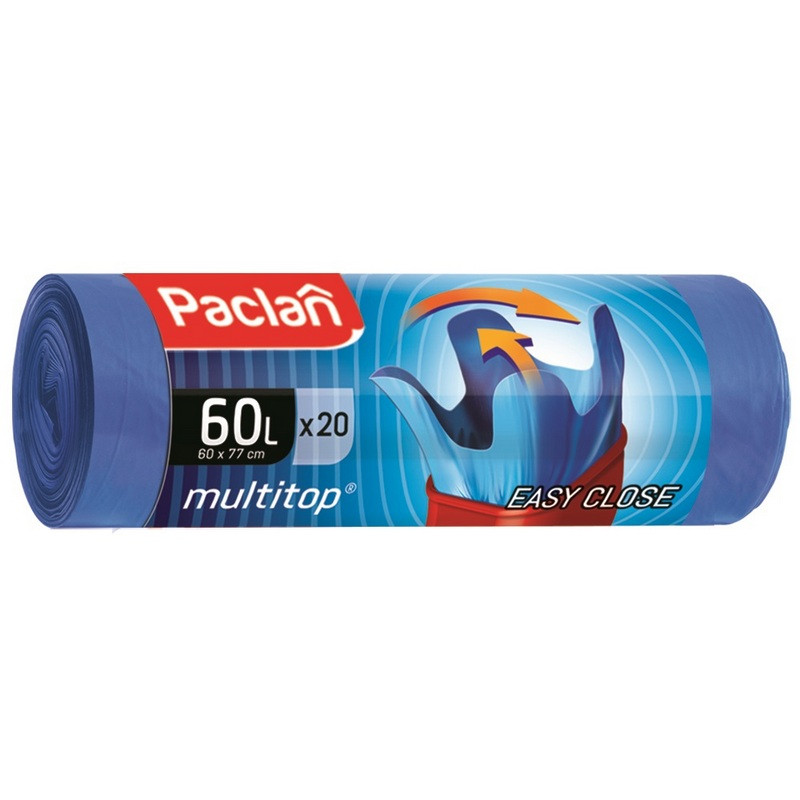 Мешки для мусора Paclan MULTI-TOP 60л 60×74см 20мкм син 20шт/рул