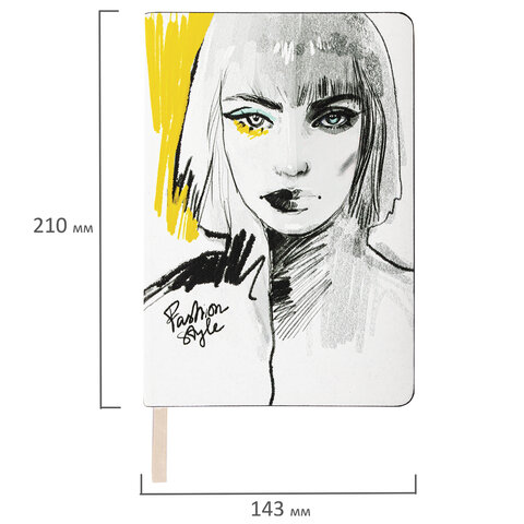 Блокнот А5 (143×210 мм), BRAUBERG VISTA «Fashion Style», под кожу, гибкий, 80 л. 