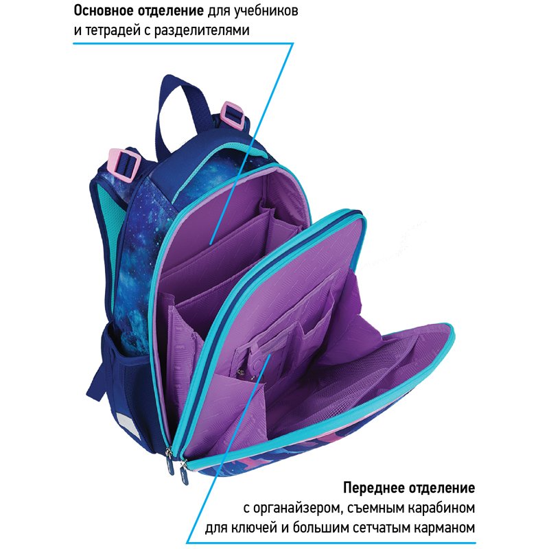 Ранец Berlingo Expert «Galactic cats» 37×28×16см, 2 отделения, 2 кармана, анатомическая спинка