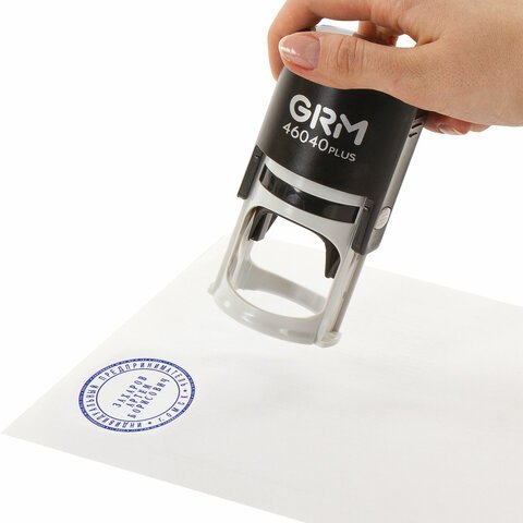 Оснастка для печатей, оттиск D=40 мм, синий, GRM R40 plus, крышка, подушка в комплекте