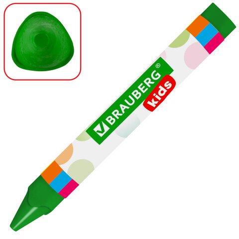 Восковые мелки утолщенные BRAUBERG KIDS, НАБОР 12 цветов