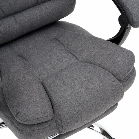 Кресло офисное CROMEX «Chill MS-005», с функцией вибромассажа, подножка, ткань, серое