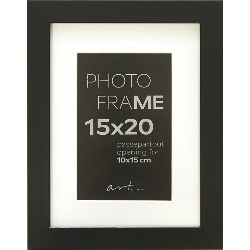 превью Рамка пластиковая с паспарту Gloria Black 15×20 см черная