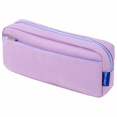 Пенал мягкий BRAUBERG PASTEL, 2 отделения, фиолетовый, 21×9.5×5 см