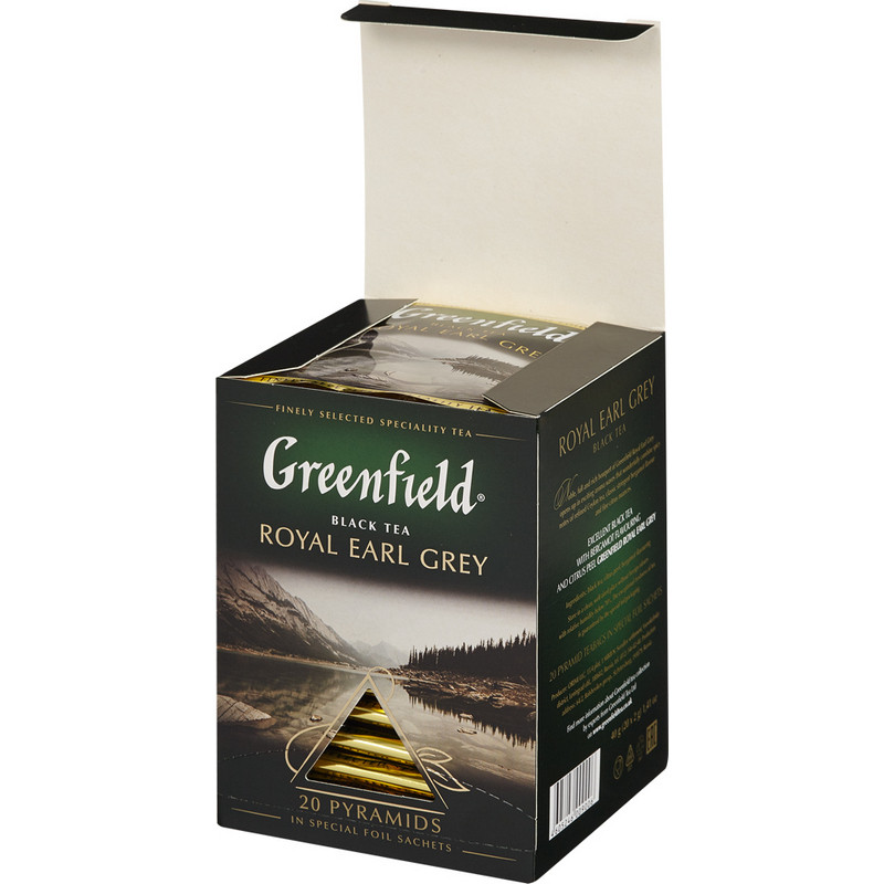 Чай Greenfield Royal Earl Grey черн фольг. пирамидки 20 пак/уп