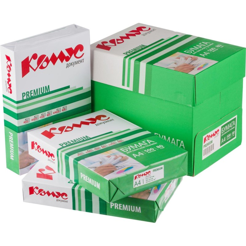 Бумага КОМУС ДОКУМЕНТ Premium(А4, марка А, 80 г/кв. м, 500 л)