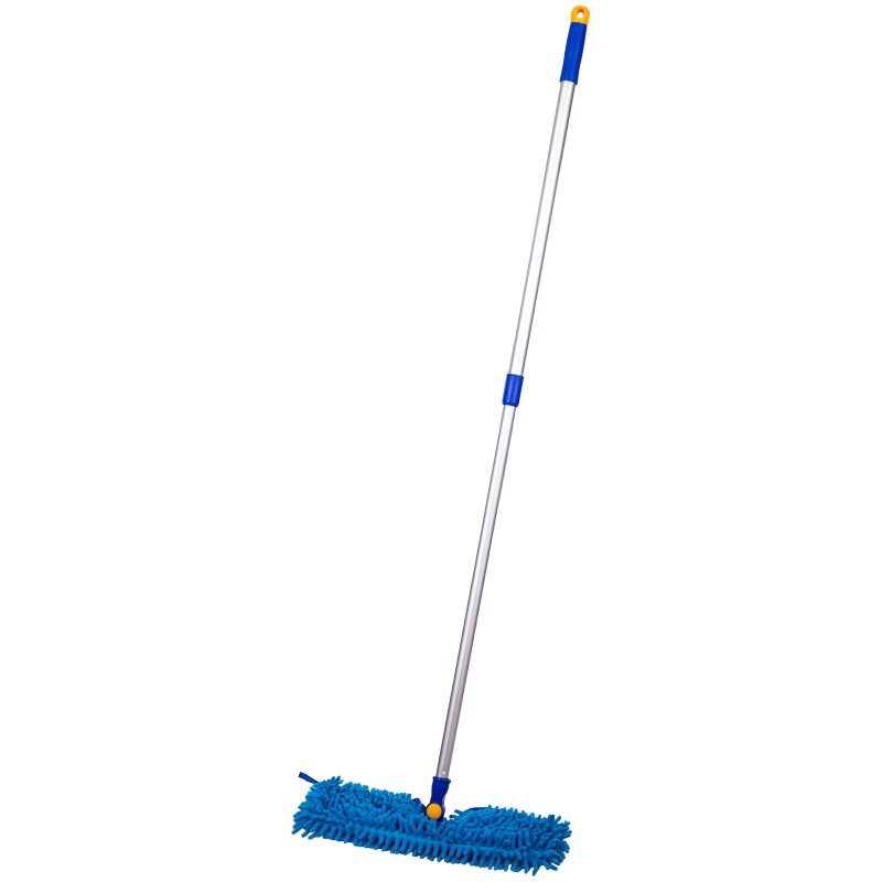превью Швабра двусторонняя OfficeClean Professional, алюм. ручка 75-130см, насадка МОП микрофибра 40см