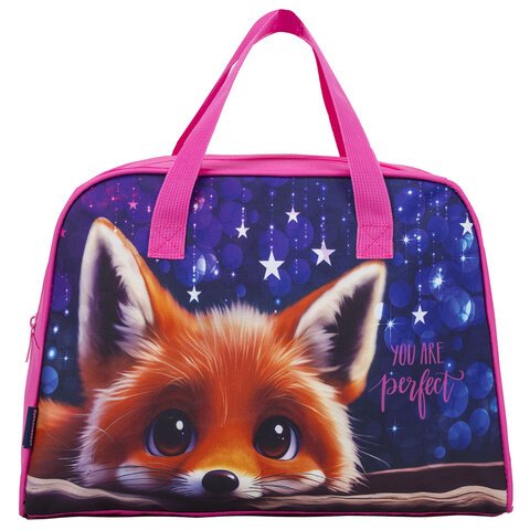 Сумка для занятий BRAUBERG с ручками, 35×25x15 см, «Cute fox»