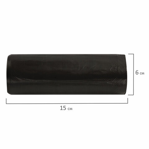 Мешки для мусора 60 л, черные, в рулоне 20 шт., ПНД, 12 мкм, 60×70 см (±5%), стандарт, ОФИСМАГ