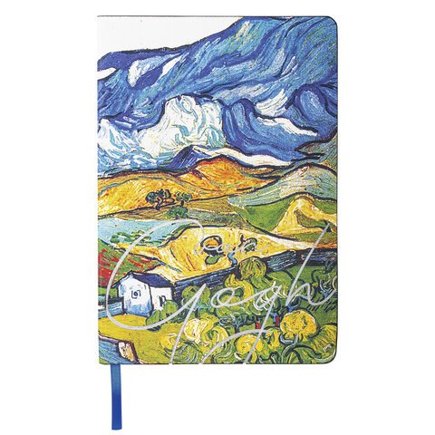 Блокнот А5 (143×210 мм), BRAUBERG VISTA «Van Gogh», под кожу, гибкий, 80 л. 