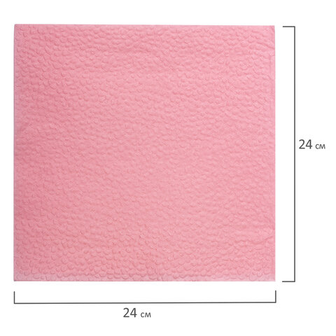 Салфетки бумажные, 250 шт., 24×24 см, ЛАЙМА, красные (пастель), 100% целлюлоза