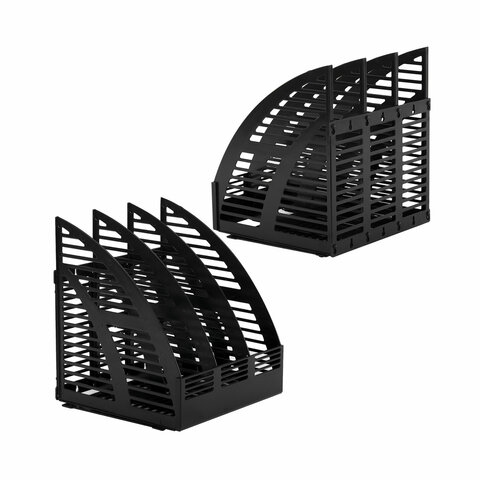 Лоток вертикальный для бумаг STAFF Basic, 245×240х285 мм, 3 отделения, сетчатый сборный