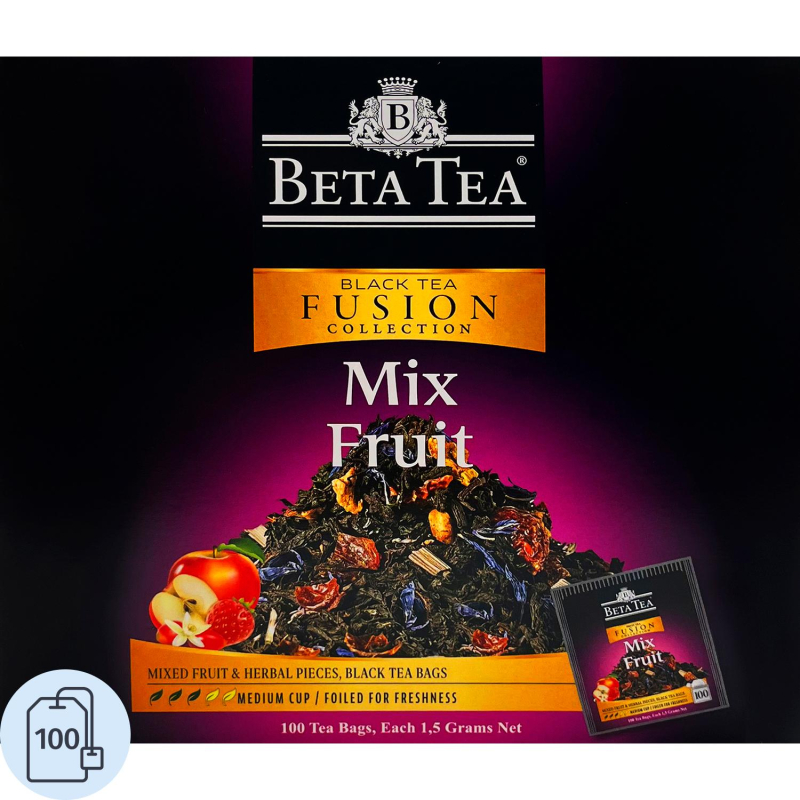превью Чай Beta Tea Фьюжн Фруктовый микс черный 1.5гx100пак