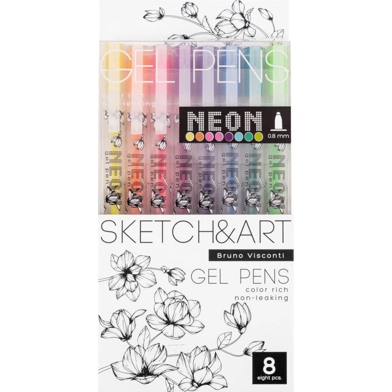 превью Набор гелевых ручек Sketch&Art Uni Write.Neon 8 цветов толщина линии 0.8 мм