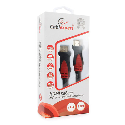 Кабель HDMI, 1.8 м, CABLEXPERT, M-M, 2 фильтра, для передачи цифрового аудио-видео