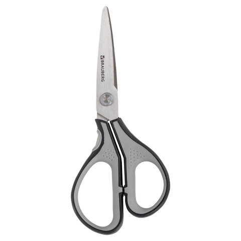превью Ножницы BRAUBERG SUPER, 175 мм, серо-черные, 2-х сторонняя заточка