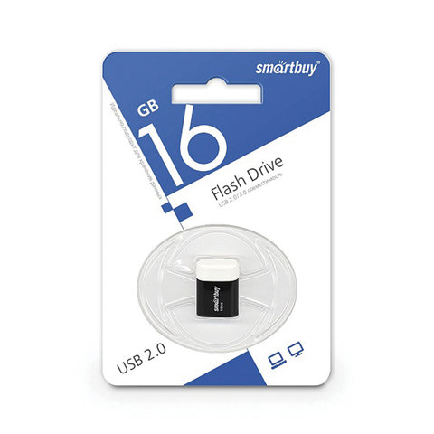 Флэш-диск 16 GB, SMARTBUY Lara, USB 2.0, черный