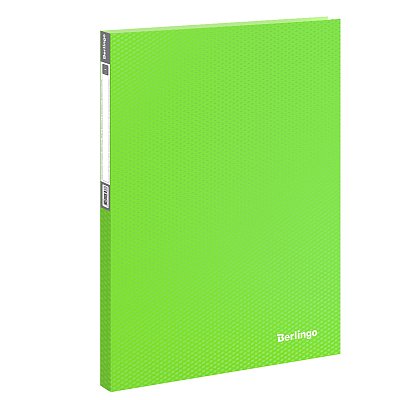 Папка с 40 вкладышами Berlingo «Neon», 21мм, 700мкм, неоновая зеленая