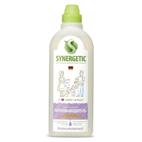 Средство для удаления пятен 1 л SYNERGETIC, универсальное, гипоаллергенное, ЭКО