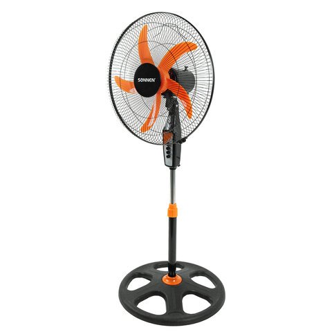 превью Вентилятор напольный, 3 режима, SONNEN, TF-50W-45-А304, d=45 см, 50 Вт, черный, 454789