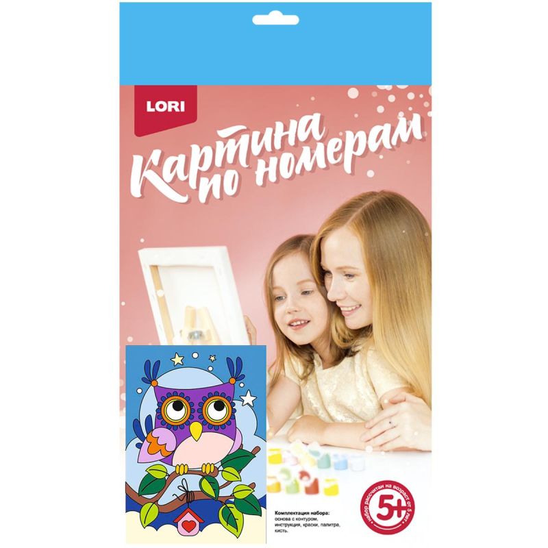 Картина по номерам для малышей Совушка набор Ркн-010