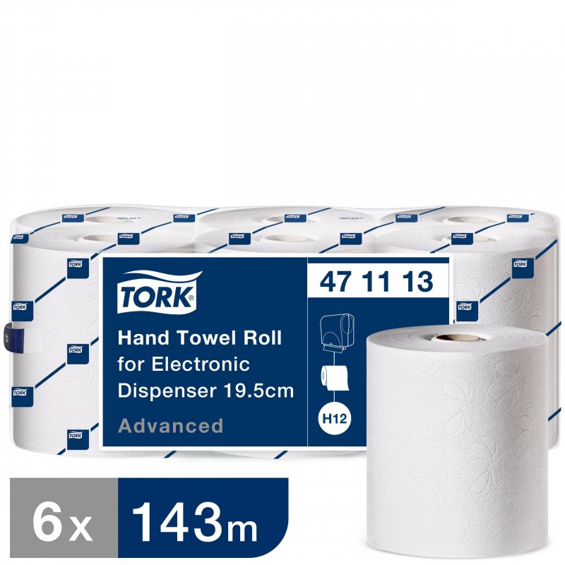 Полотенца бумажные в рулонах Tork Advanced Н12 2-слойные 6 рулонов по 143 метра (артикул производителя 471113)