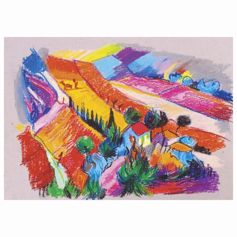 Пастель масляная художественная BRAUBERG ART «CLASSIC», УТОЛЩЕННАЯ, 12 цветов, круглое сечение