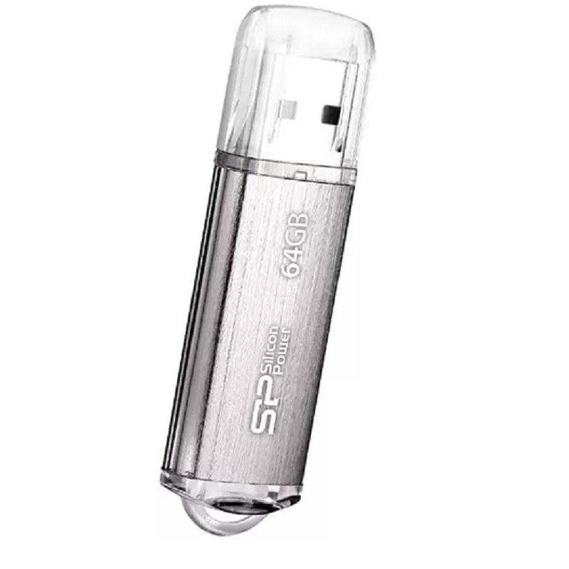 превью Флэш-диск 64 GB, SILICON POWER Ultima II I-Series, USB 2.0, металлический корпус, серебристый