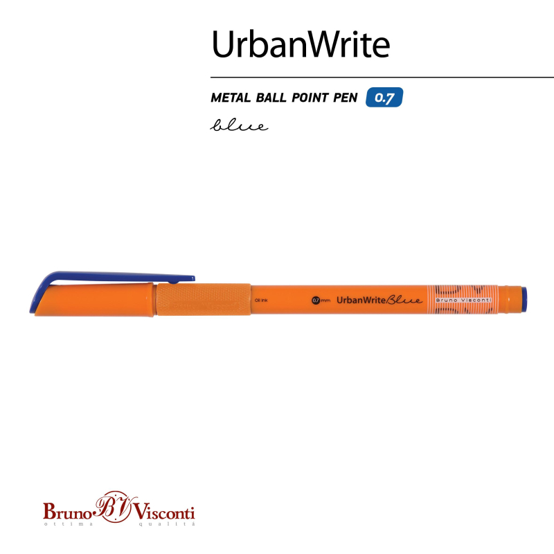 Ручка шариковая неавтомат. UrbanWrite. Summer масл,0.7мм, синяя 20-0318/31
