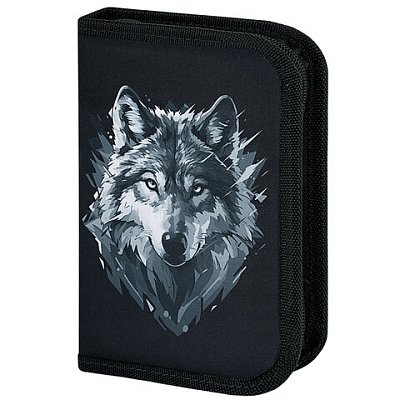 Пенал BRAUBERG, 1 отделение, полиэстер, 21×14 см, «Gray wolf»