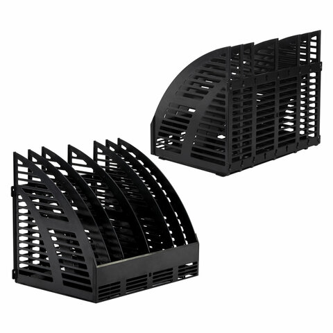 Лоток вертикальный для бумаг STAFF Basic, 245×320х285 мм, 6 отделений, сетчатый сборный