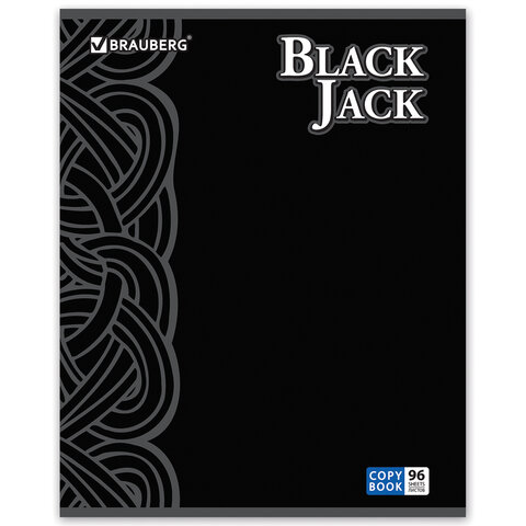 Тетрадь 96 л. BRAUBERG «Pro», офсет 60 г/м2, клетка, выборочный лак, «Black Jack» («Блэк Джэк»), 5 видов
