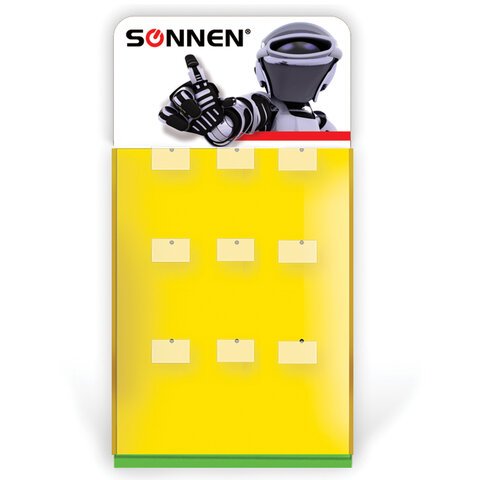 Дисплей для размещения товара настольный SONNEN, 65×35x21 см, 9 крючков, металл