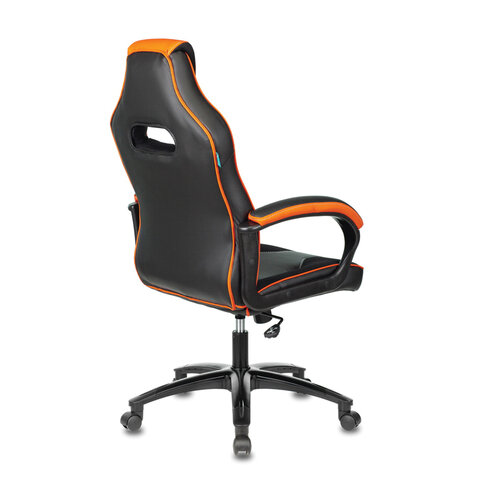 Кресло компьютерное Zombie VIKING 2 AERO, экокожа/ткань, черное/оранжевое
