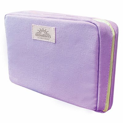 Пенал-органайзер BRAUBERG, 1 отделение, наклейки, молния вокруг, канвас, 22×15×4см, фиолетовый