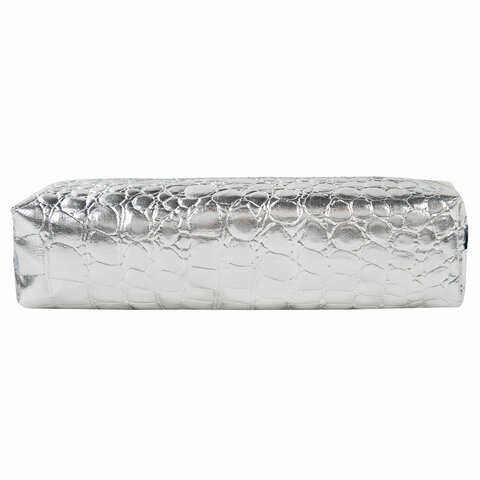 Пенал-косметичка BRAUBERG, «крокодиловая кожа», 20×6х4 см, «Ultra silver»