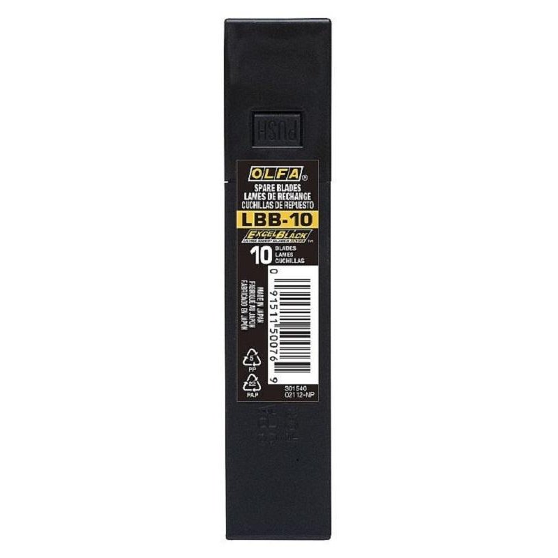 Лезвие OLFA EXCEL BLACK сегментированное 18 мм, боксе 10 шт/уп (OL-LBB-10)