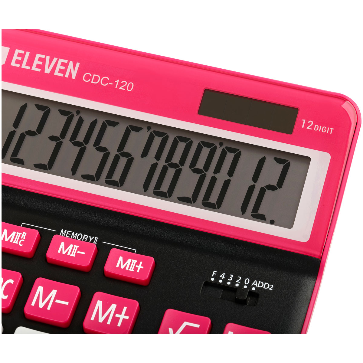 Калькулятор настольный Eleven CDC-120-BK/RD, 12 разрядов, двойное питание, 155×206×38мм, черный/красный