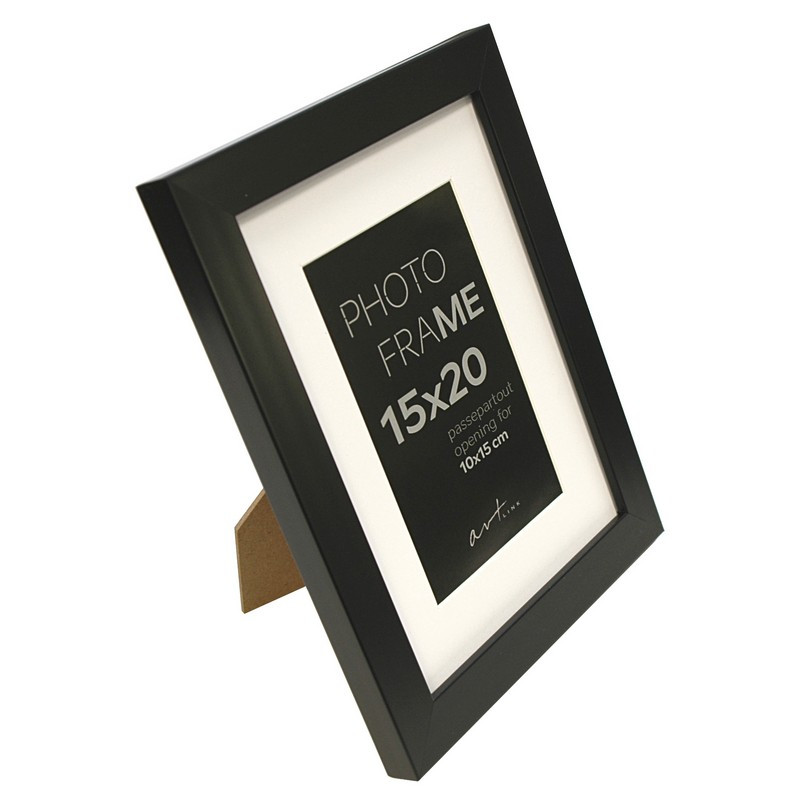 Рамка пластиковая с паспарту Gloria Black 15×20 см черная