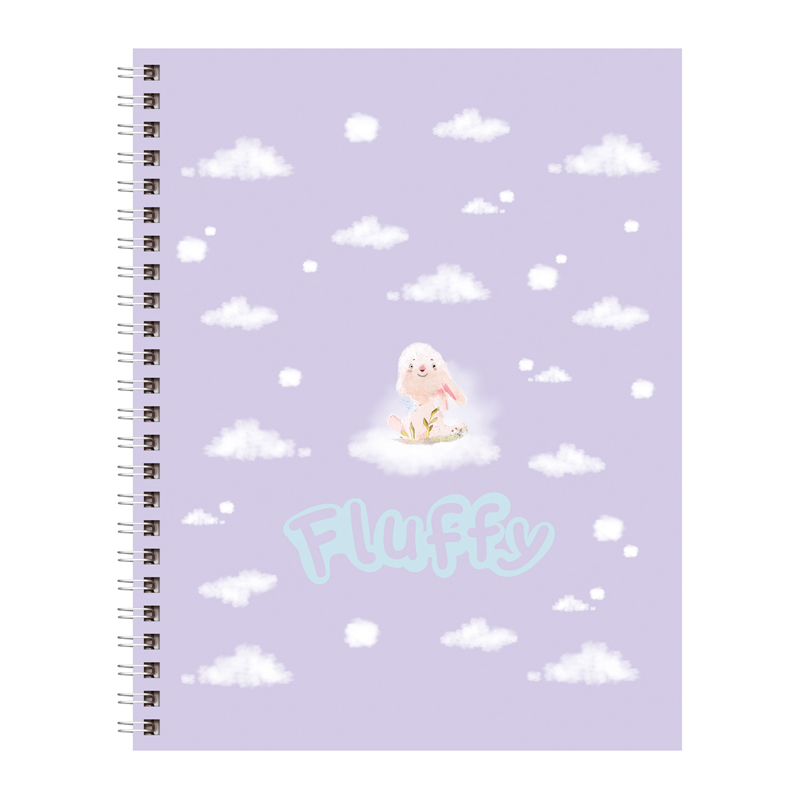 Тетрадь 80л., А5, клетка на гребне BG «Fluffy», матовая ламинация