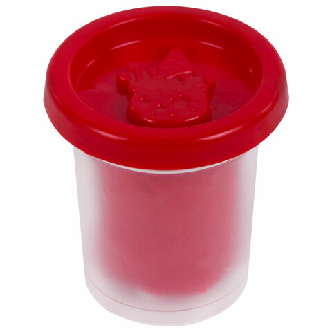 Пластилин-тесто для лепки BRAUBERG KIDS, 4 цвета, 200 г, яркие классические цвета, крышки-штампики